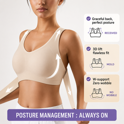 Cross Back Front Closure Wireless Posture Support Bra