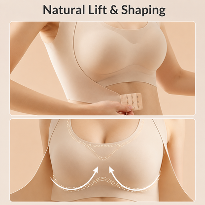 Cross Back Front Closure Wireless Posture Support Bra