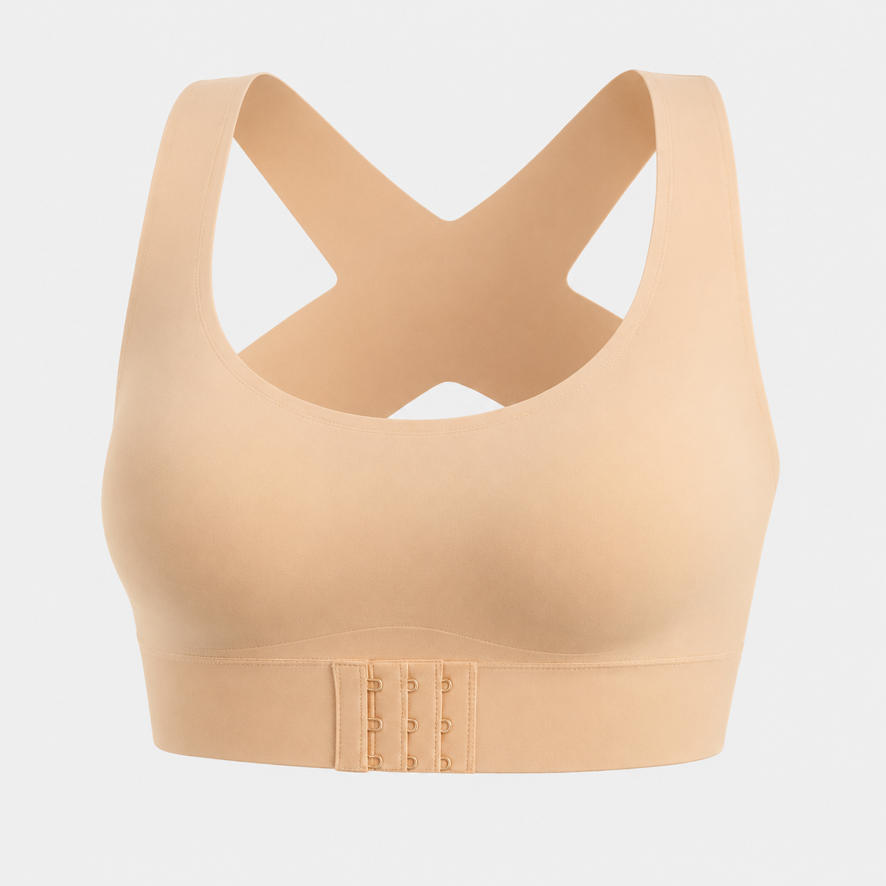 Cross Back Front Closure Wireless Posture Support Bra