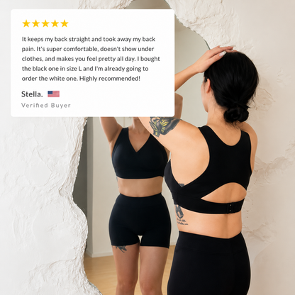 Cross Back Front Closure Wireless Posture Support Bra